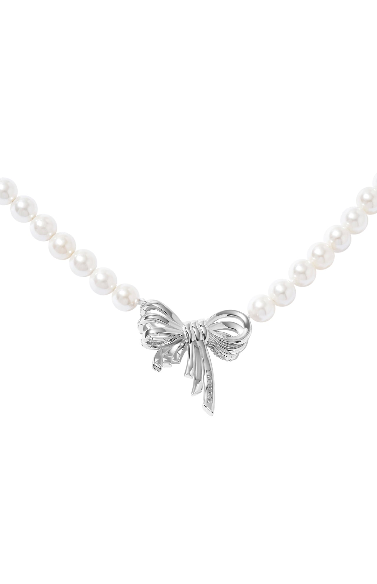 🕊️ Lacloche X Fatum Secrets Graceful Heart – Pearl & Silver Bow Necklace