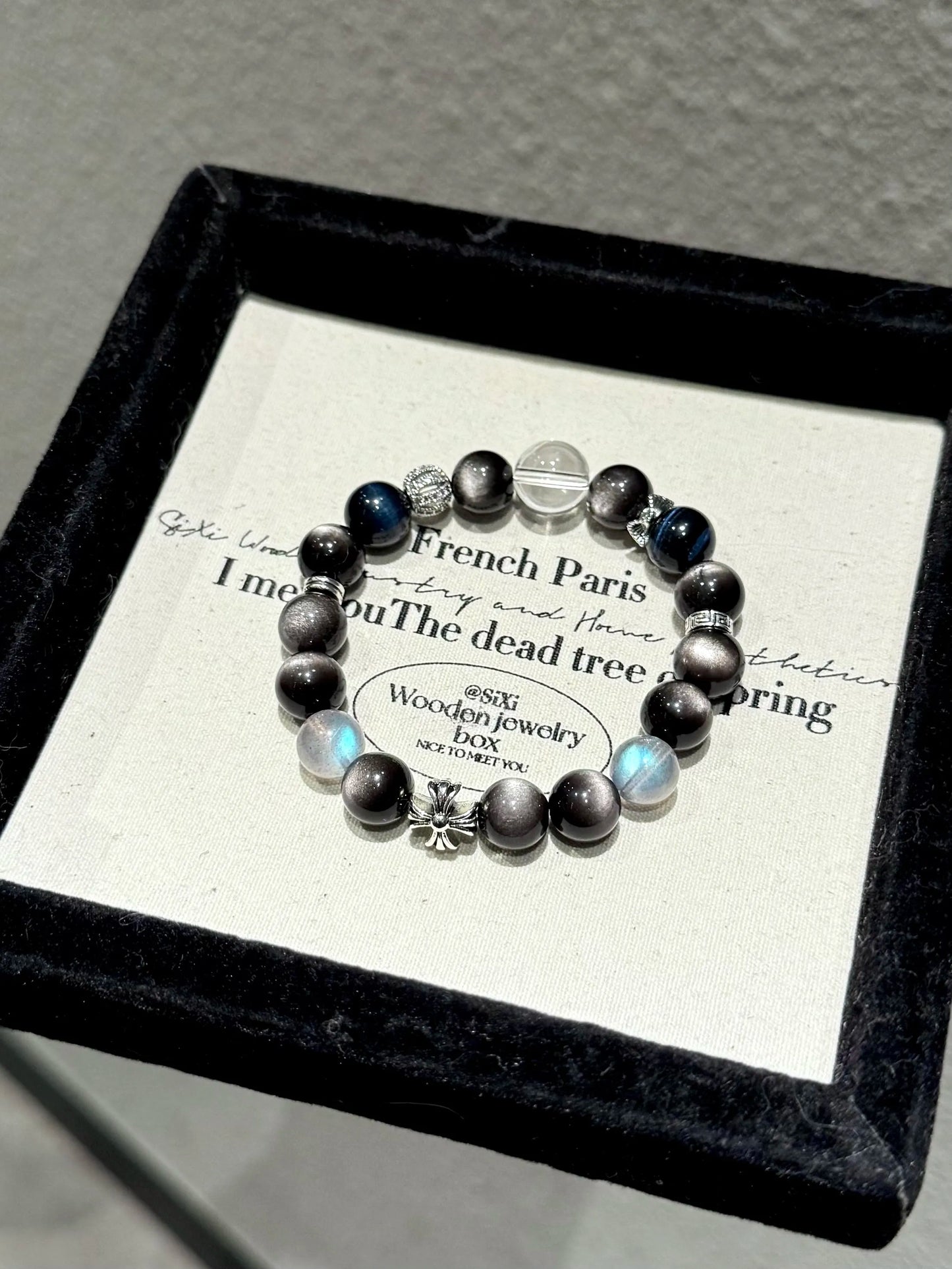 🖤 Shadowlight – Obsidian & Clear Quartz Protection Bracelet