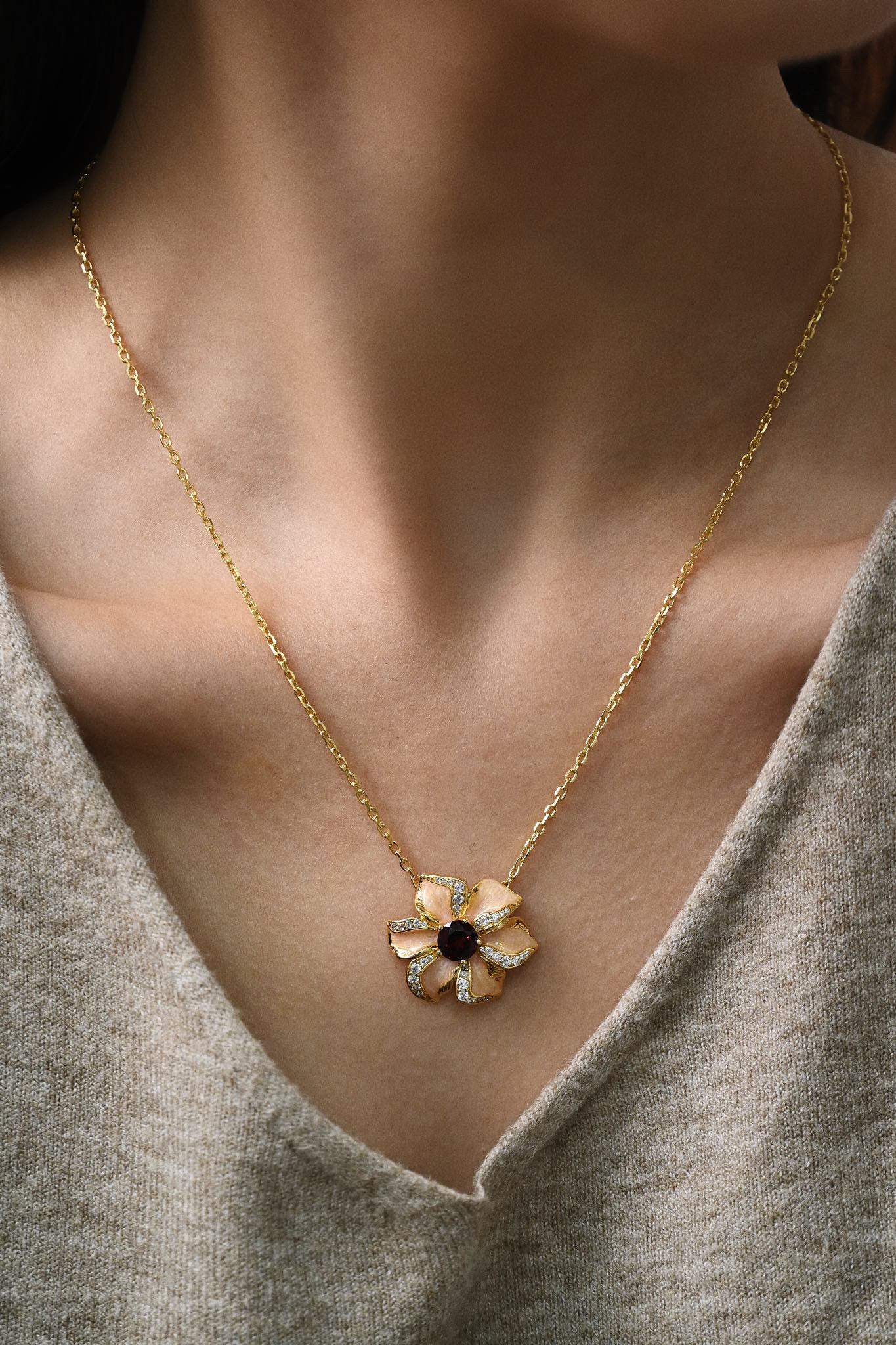 🔥 Blossom Flame Set – Fire Element Jewelry for Energy &amp; Elegance(Necklace)