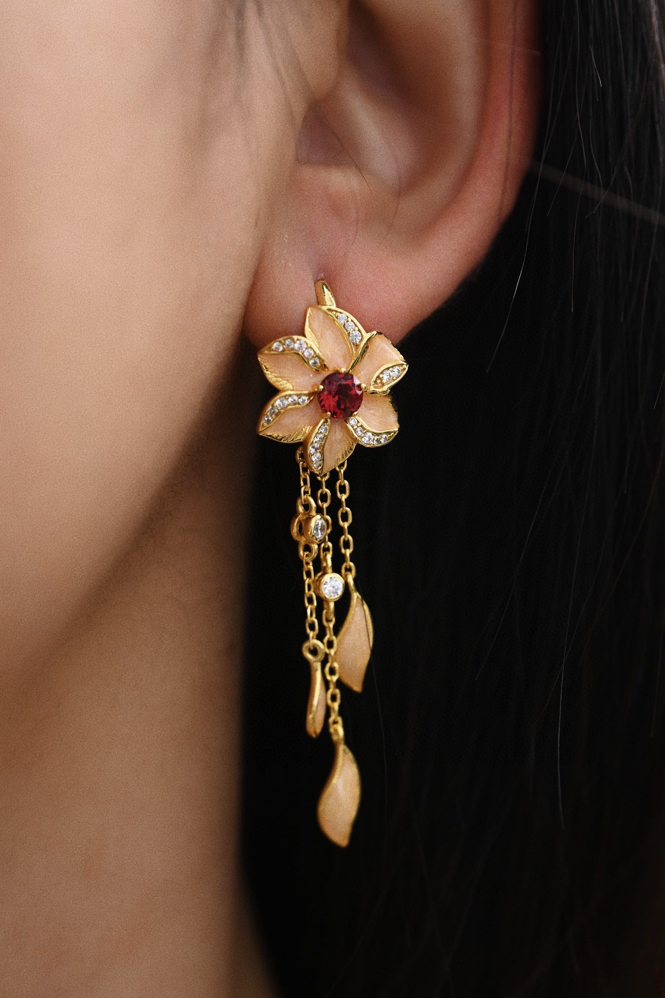 🔥 Blossom Flame Set – Fire Element Jewelry for Energy &amp; Elegance (Earrings)