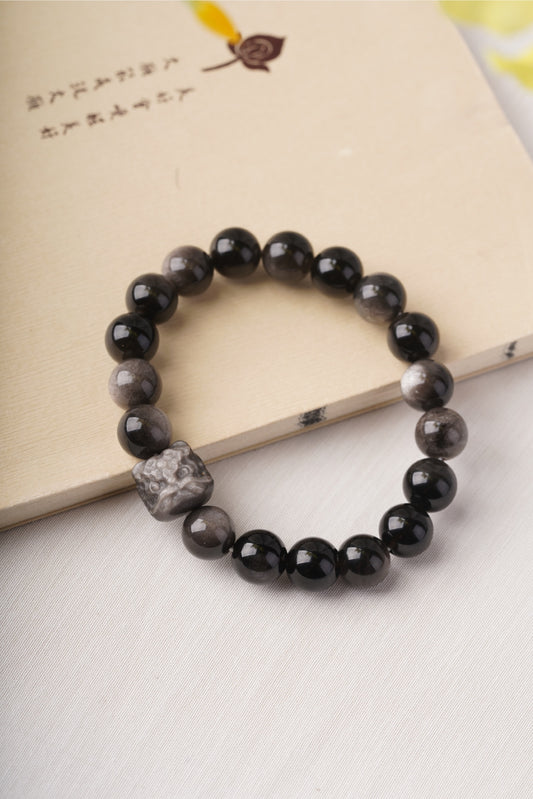 Silver Obsidian Destiny Bracelet
