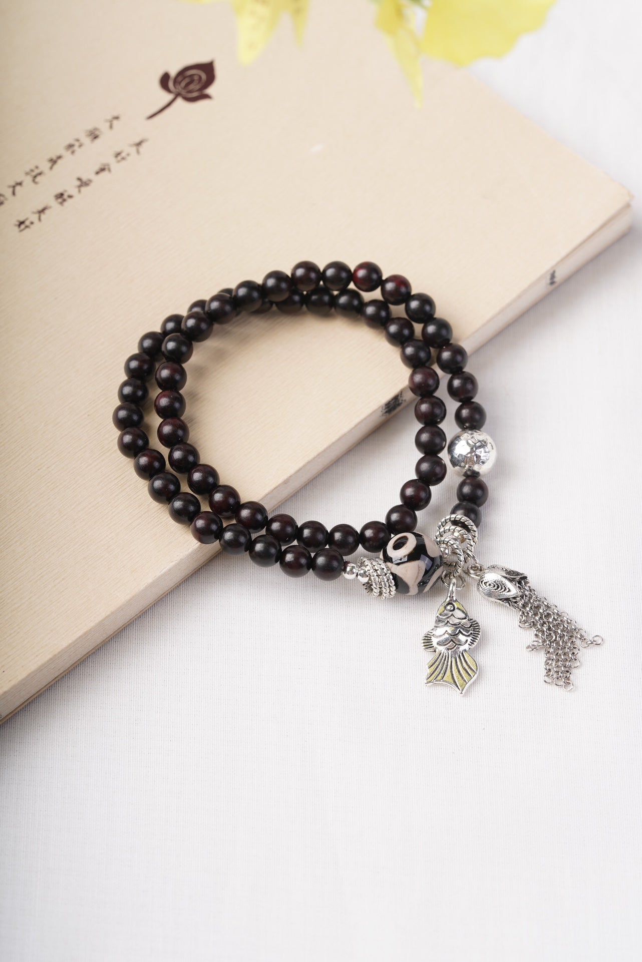 Mystic Blessings Bracelet Rosewood · Sterling Silver · Tibetan Dzi Bead
