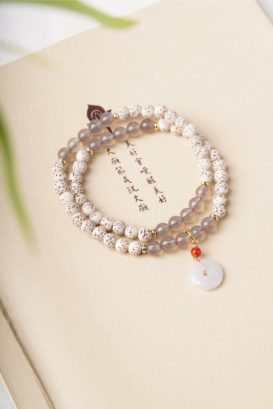 Bodhi &amp; Chalcedony Five Elements Bracelet | Spiritual Energy Jewelry for Balance and Protection
